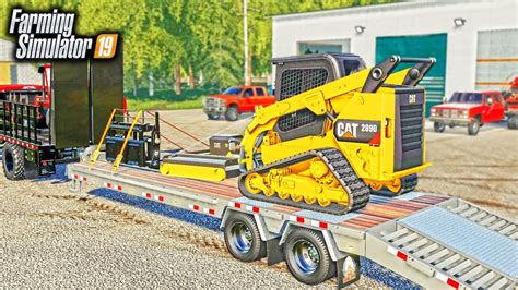 cat skid steer with bush hog on fs 19|cat fs19 mods.